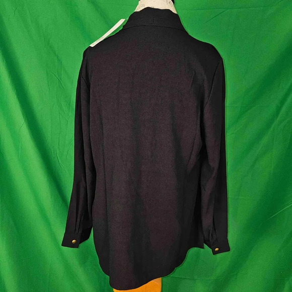 NWT Soft Surroundings Womens Black Pleated V Neck Akira Blouse Medium - Picture 2 of 5